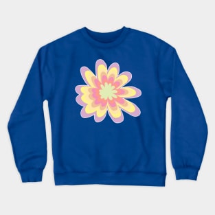 Multi Color Daisy Flower Minimal Graphic Art Crewneck Sweatshirt